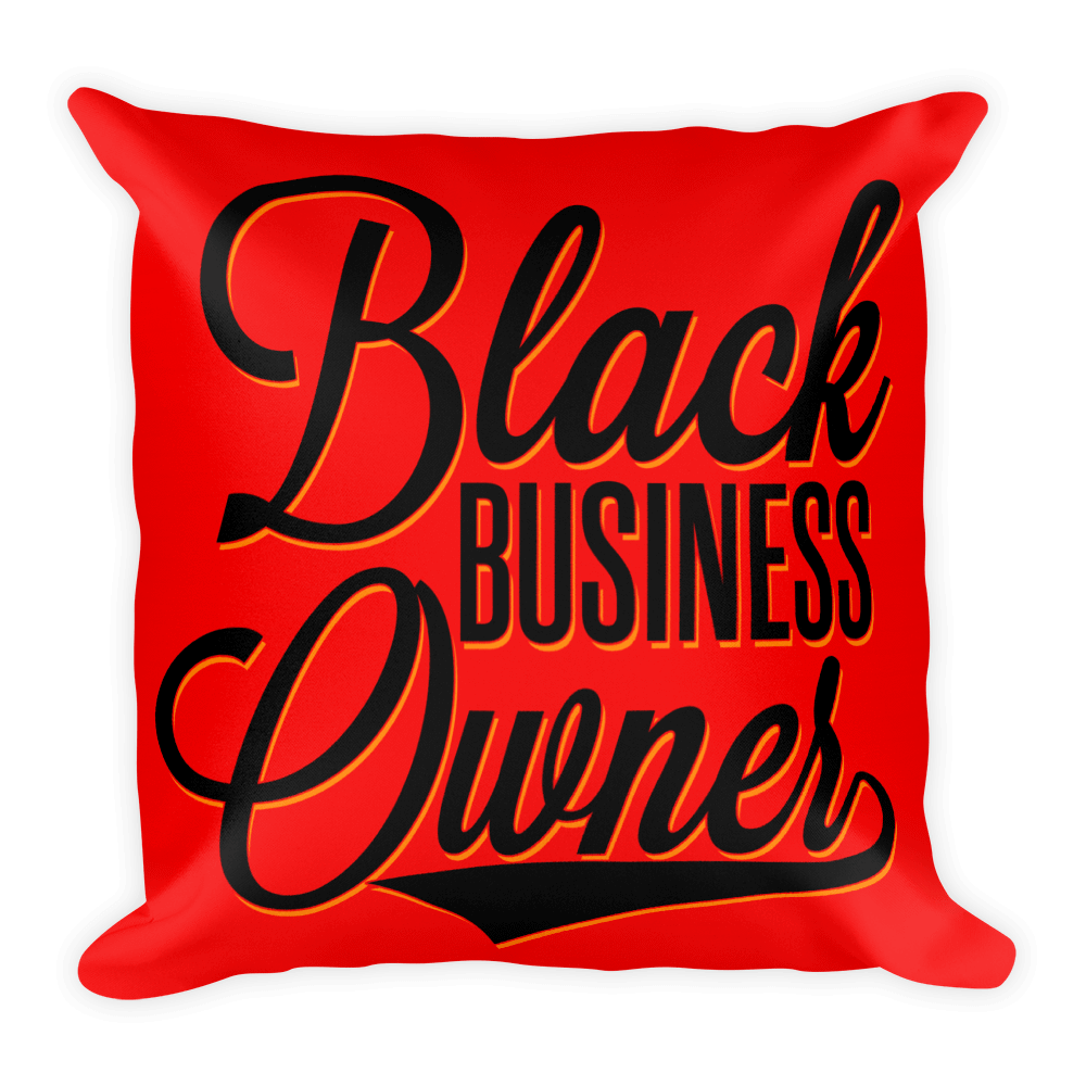 Black Business Owner (Blk/Red) Square Pillow - Chocolate Ancestor