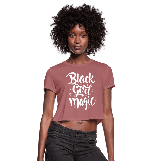 Black Girl Magic Women's Crop Top (Style 2) - Chocolate Ancestor