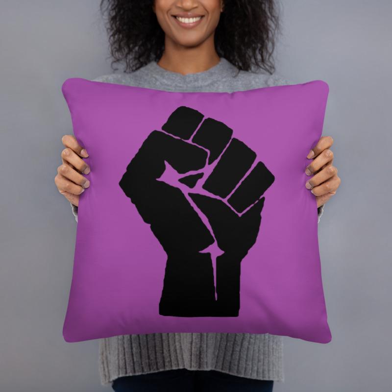 Black Power Fist Square Pillow - Chocolate Ancestor