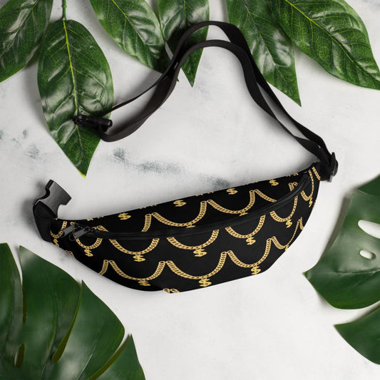 Gold Chain Pattern Fanny Pack - Chocolate Ancestor