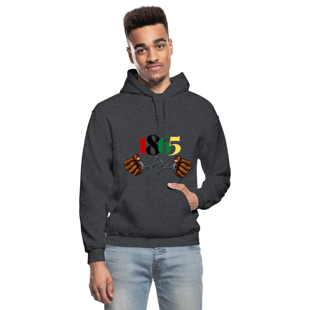 1865 Juneteenth Heavy Blend Adult Hoodie - charcoal gray