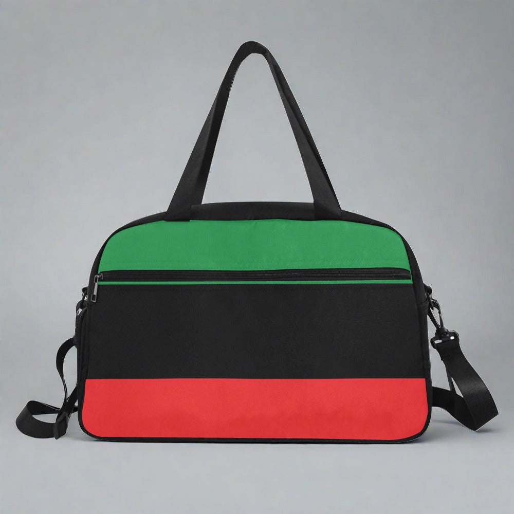 Pan African RBG Flag Cross Body Travel Bag with Shoe Compartment