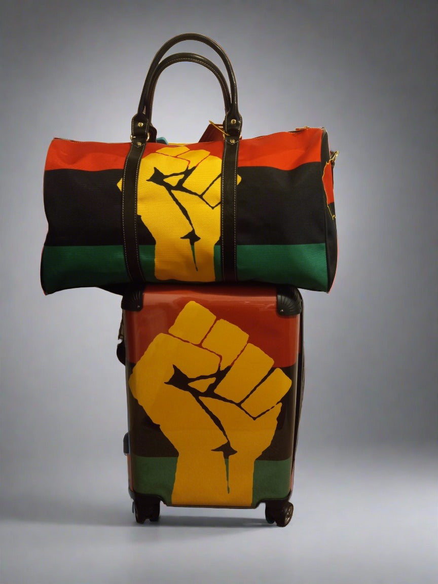 Pan African RBG Fist Emblem Carry-On Size Suitcase