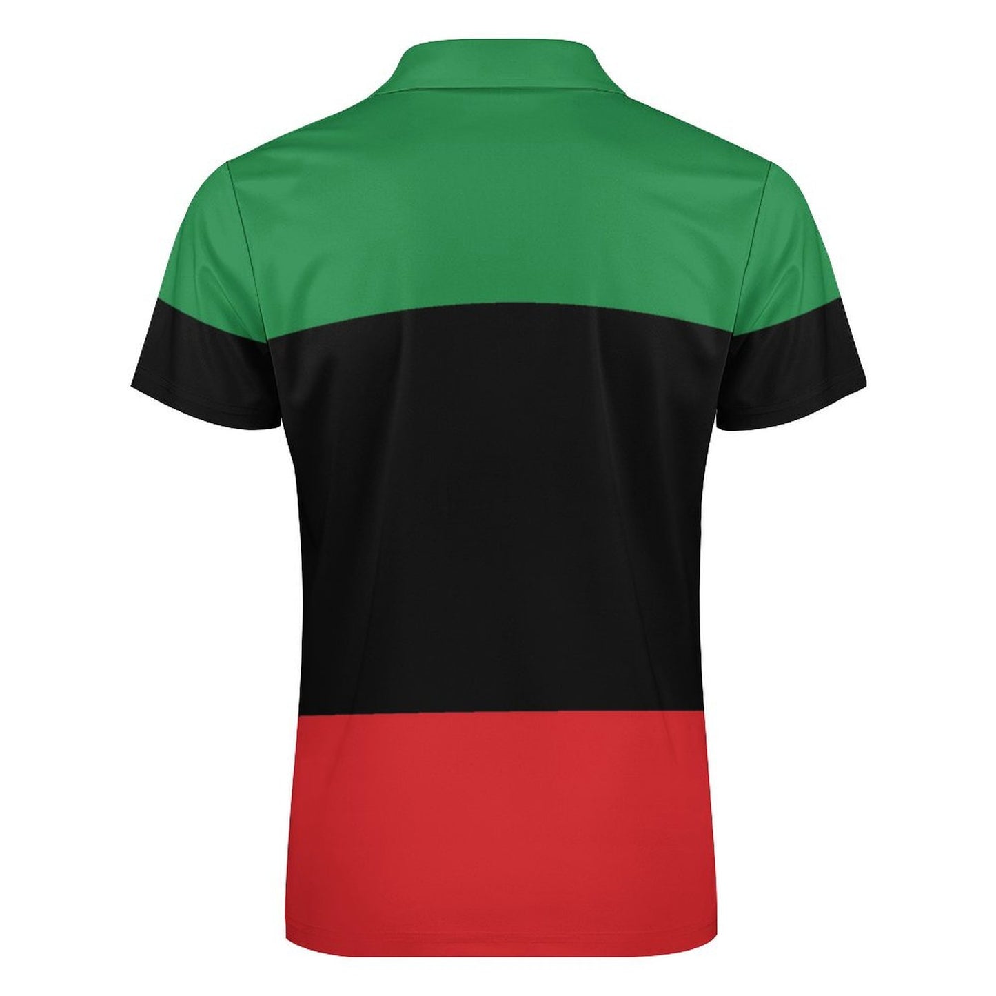 Pan African RBG Flag Short Unisex sleeve zip polo shirt