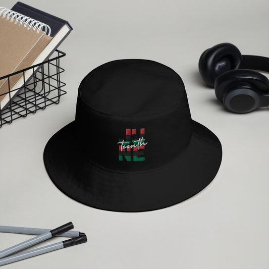 Juneteenth RBG Squared Embroidered Bucket Hat