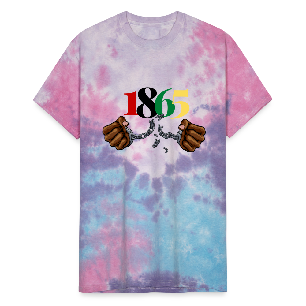 1865 Juneteenth Unisex Tie Dye T-Shirt - cotton candy