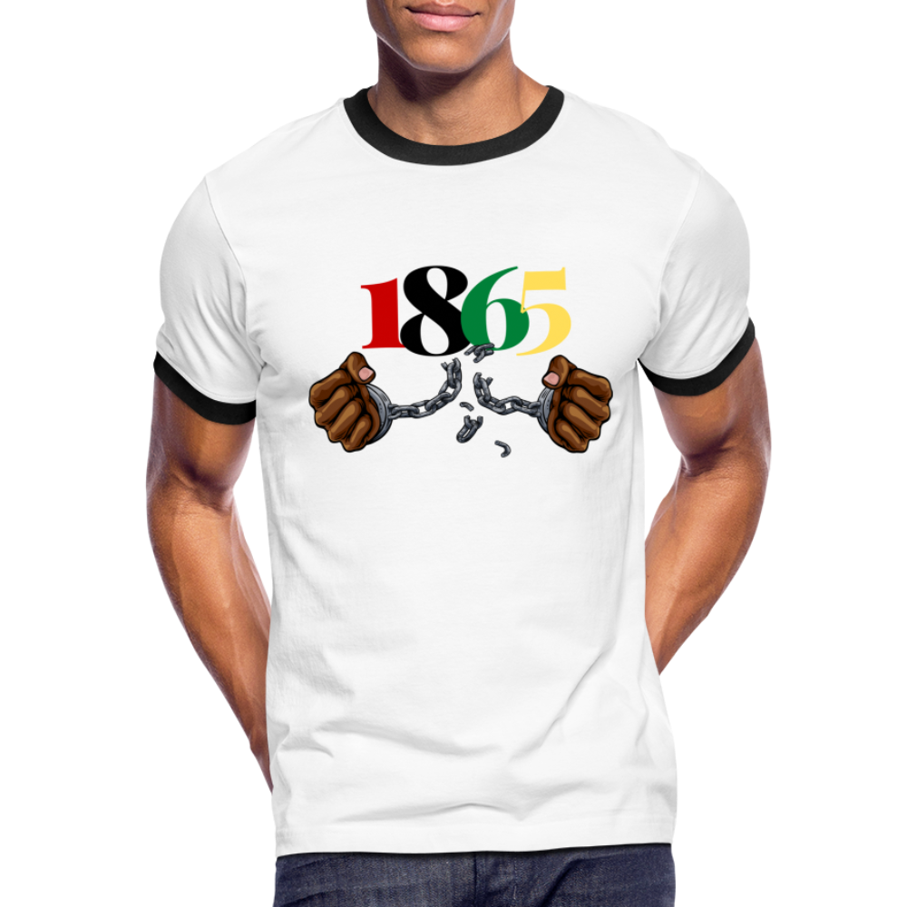 1865 Juneteenth Men's Ringer T-Shirt - white/black