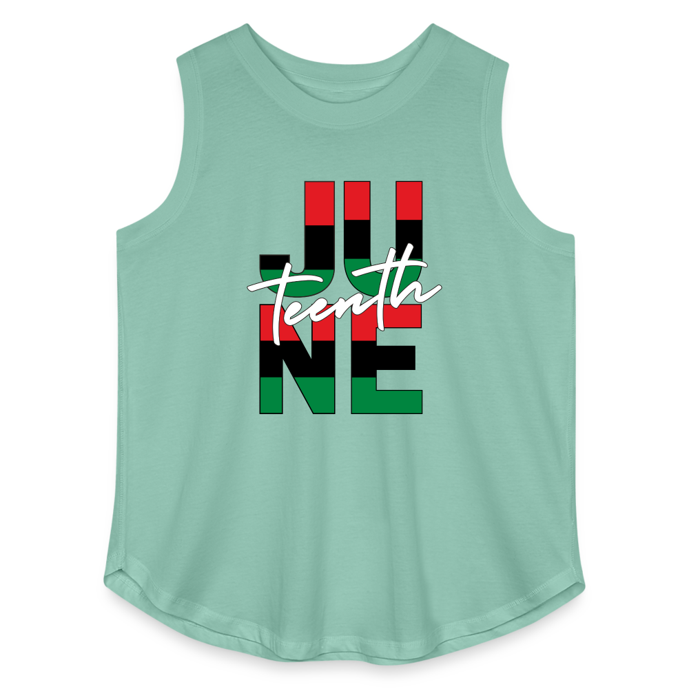 Juneteenth RBG Squared Women's Curvy Relaxed Tank Top - saltwater