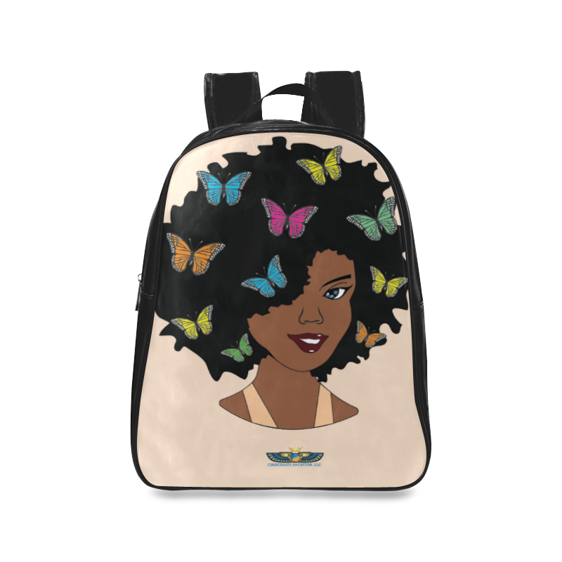 Chocolate Butterfly Diva Leather Book bag - Chocolate Ancestor