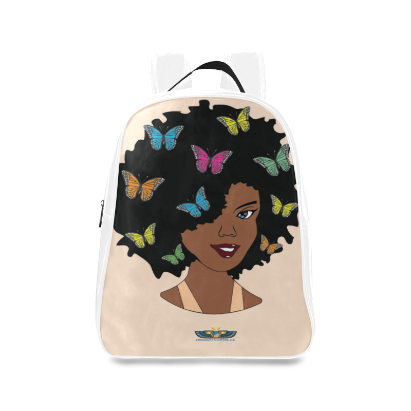 Chocolate Butterfly Diva Leather Book bag - Chocolate Ancestor