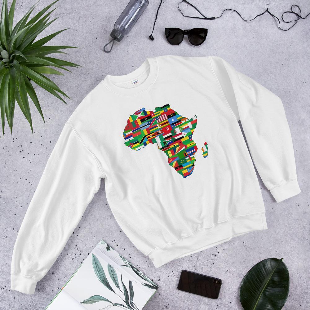 African Flags Unisex Crewneck Sweatshirt - Chocolate Ancestor