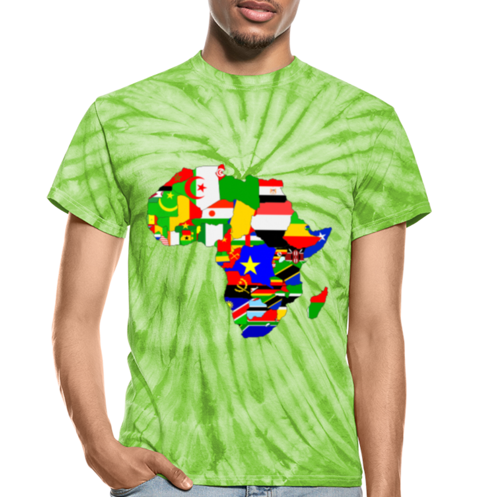 African Flags Unisex Tie Dye T-Shirt - Chocolate Ancestor