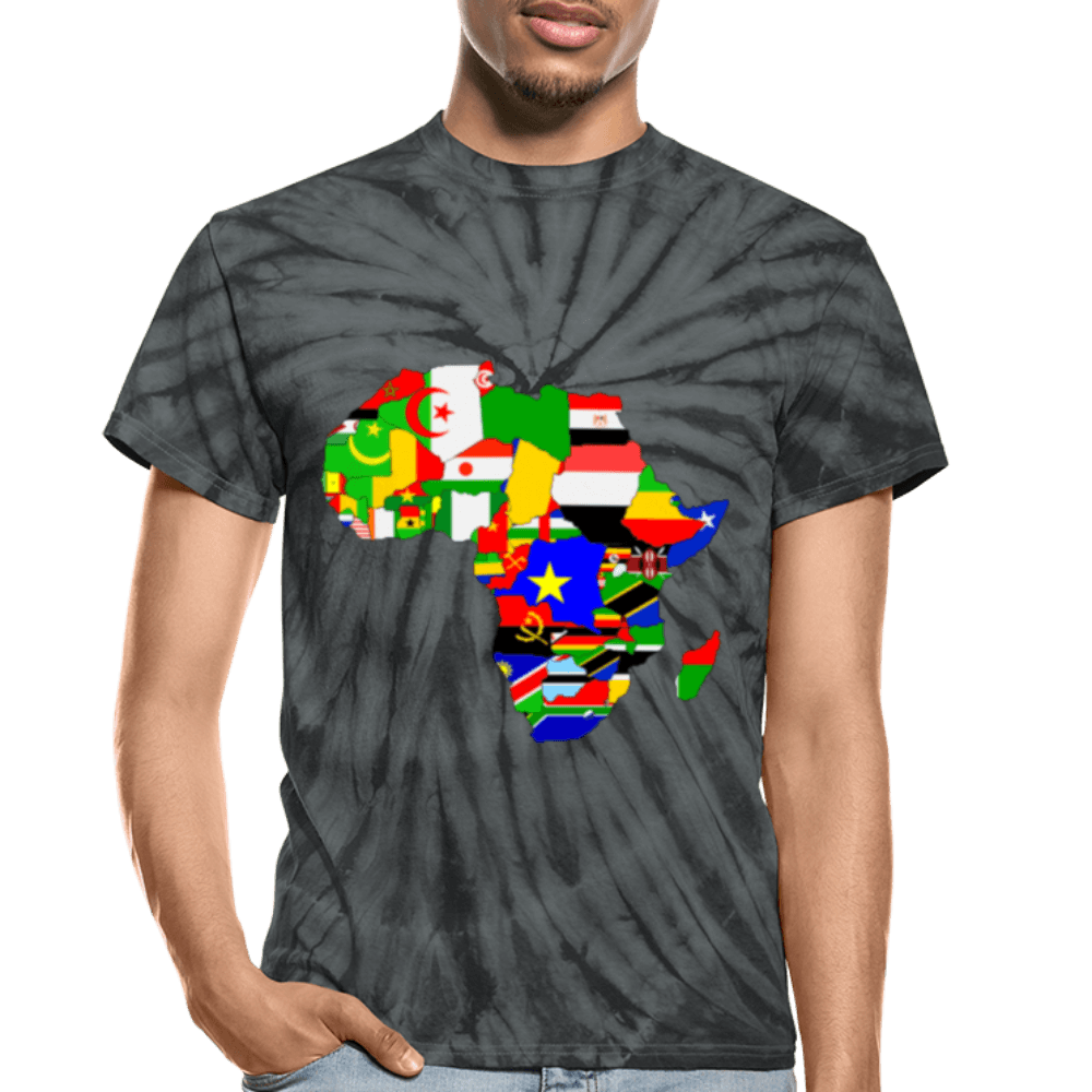 African Flags Unisex Tie Dye T-Shirt - Chocolate Ancestor