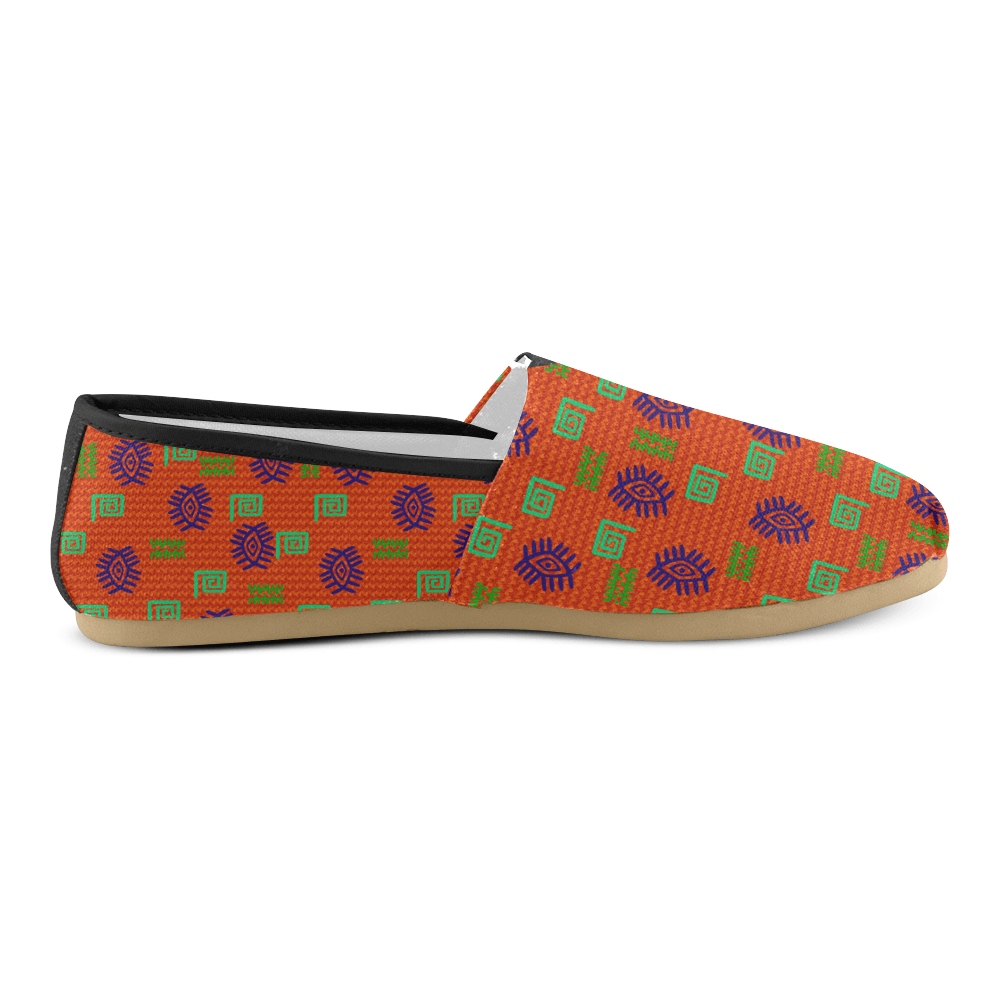 African Symbols Casual Canvas Women's Shoes - Chocolate Ancestor