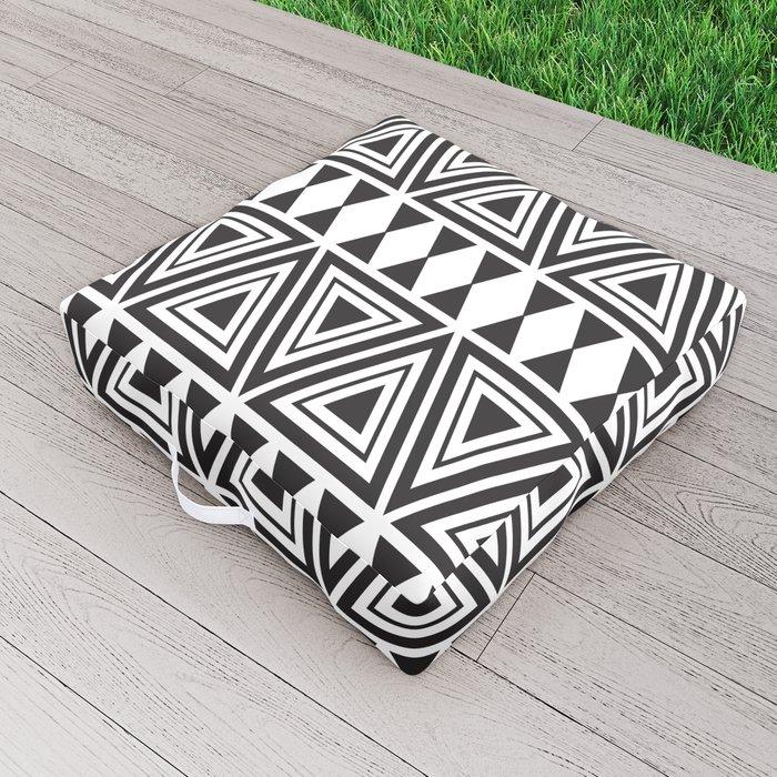 Afrocentric Geo Bespoke Outdoor Floor Cushions - Chocolate Ancestor
