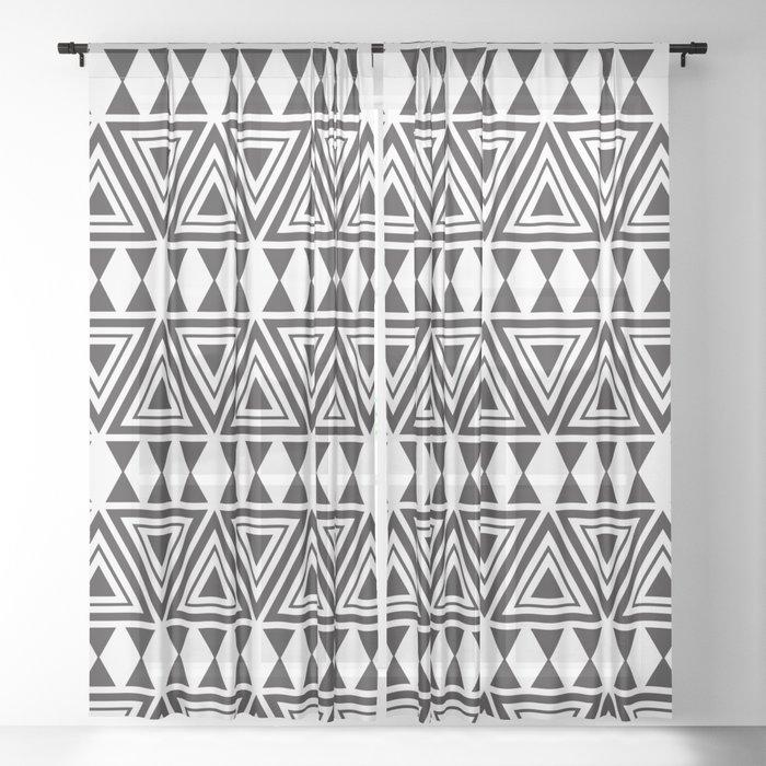 Afrocentric Geo Bespoke Sheer Curtains - Chocolate Ancestor