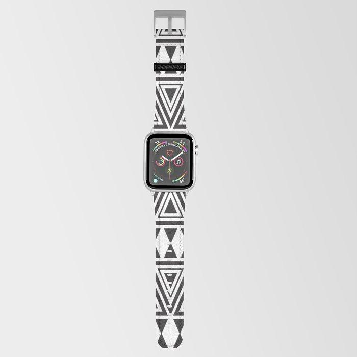 Afrocentric Geo Bespoke Vegan Leather Apple Watch Band - Chocolate Ancestor