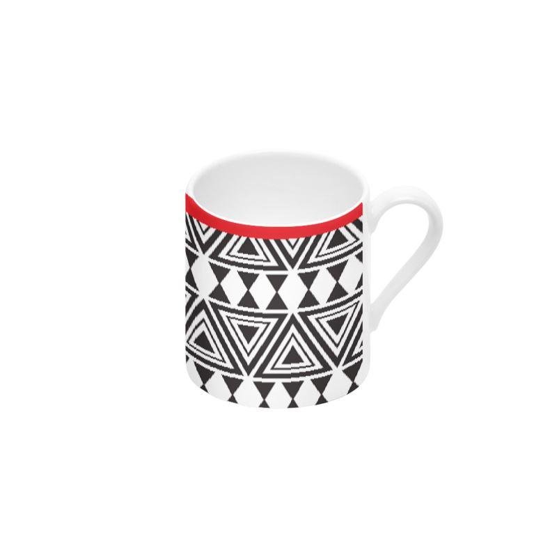 Afrocentric Geo Cup and Saucer - Chocolate Ancestor