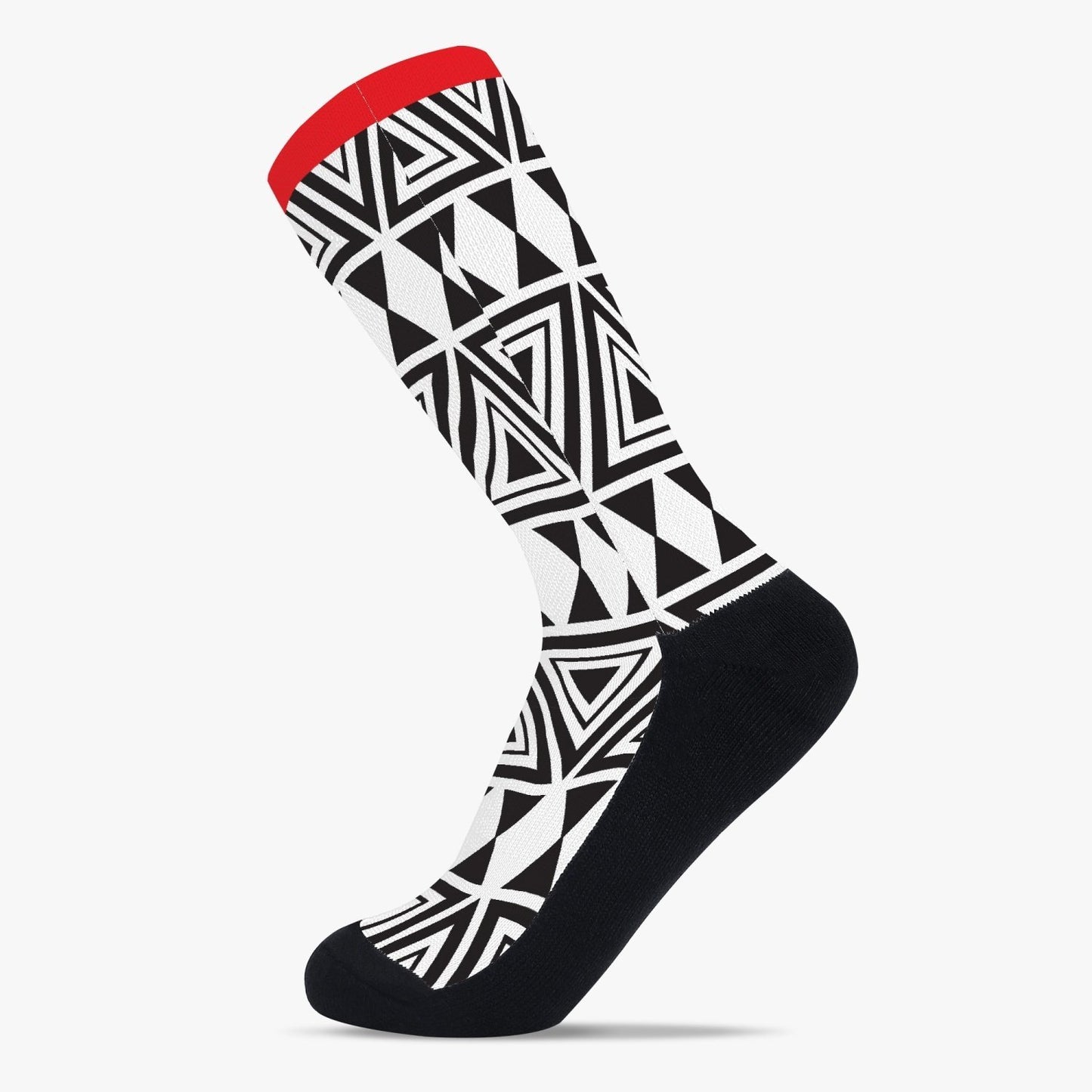 Afrocentric Geo Reinforced Sports Socks - Chocolate Ancestor