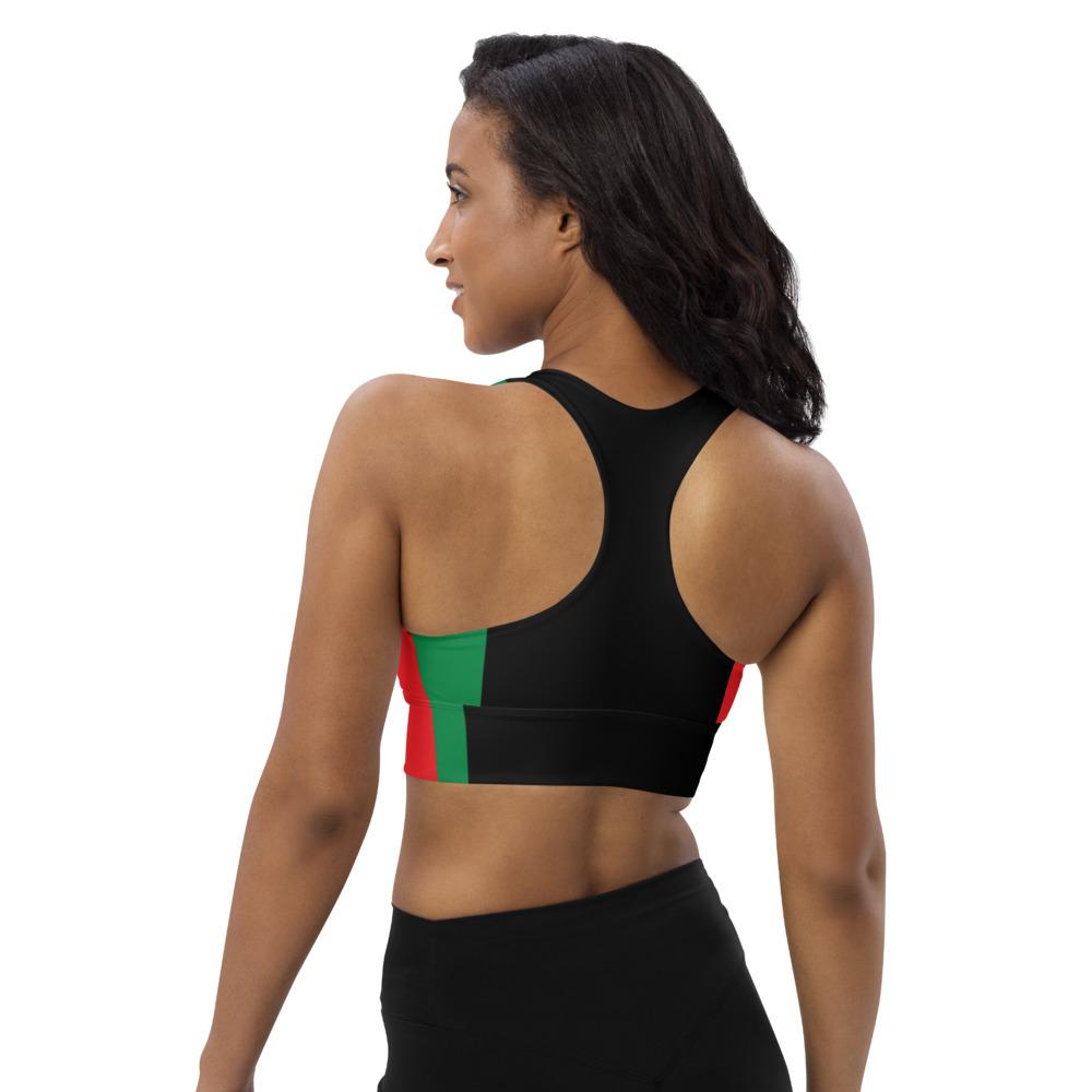 Pan African RBG Flag Women's Longline sports bra – Chocolate Ancestor®