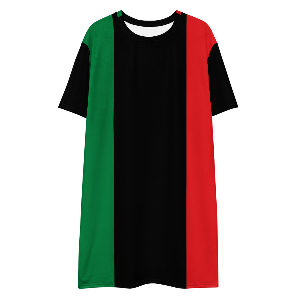 Pan African RBG Flag All Over T-shirt dress