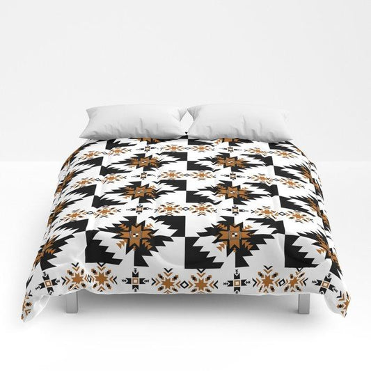 Aztec Golden Tribal Bespoke Comforters - Chocolate Ancestor