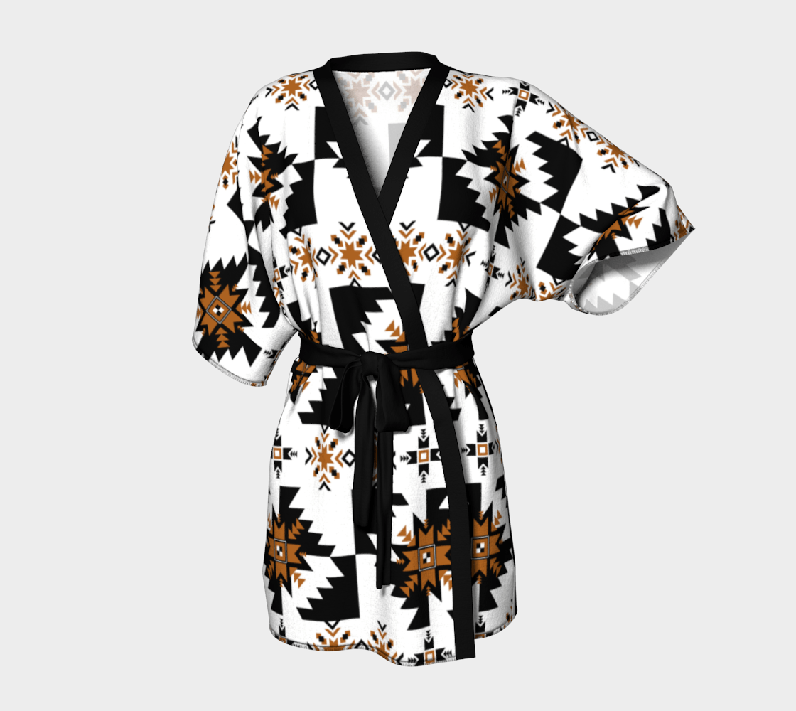 Aztec Golden Tribal Kimono Robe - Chocolate Ancestor