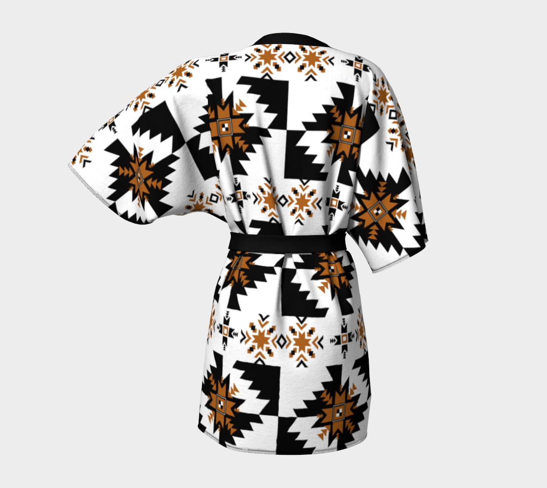 Aztec Golden Tribal Kimono Robe - Chocolate Ancestor