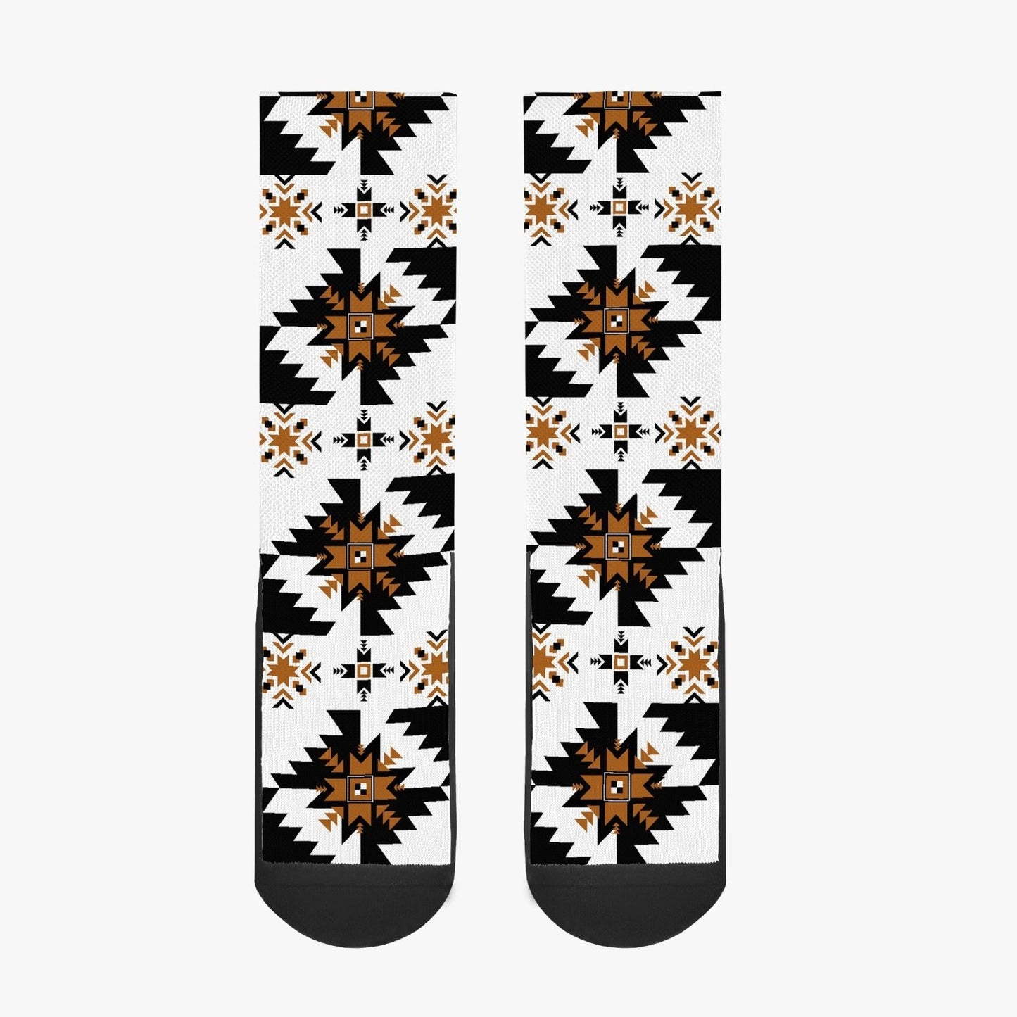 Aztec Golden Tribal Unisex Reinforced Sports Socks - Chocolate Ancestor