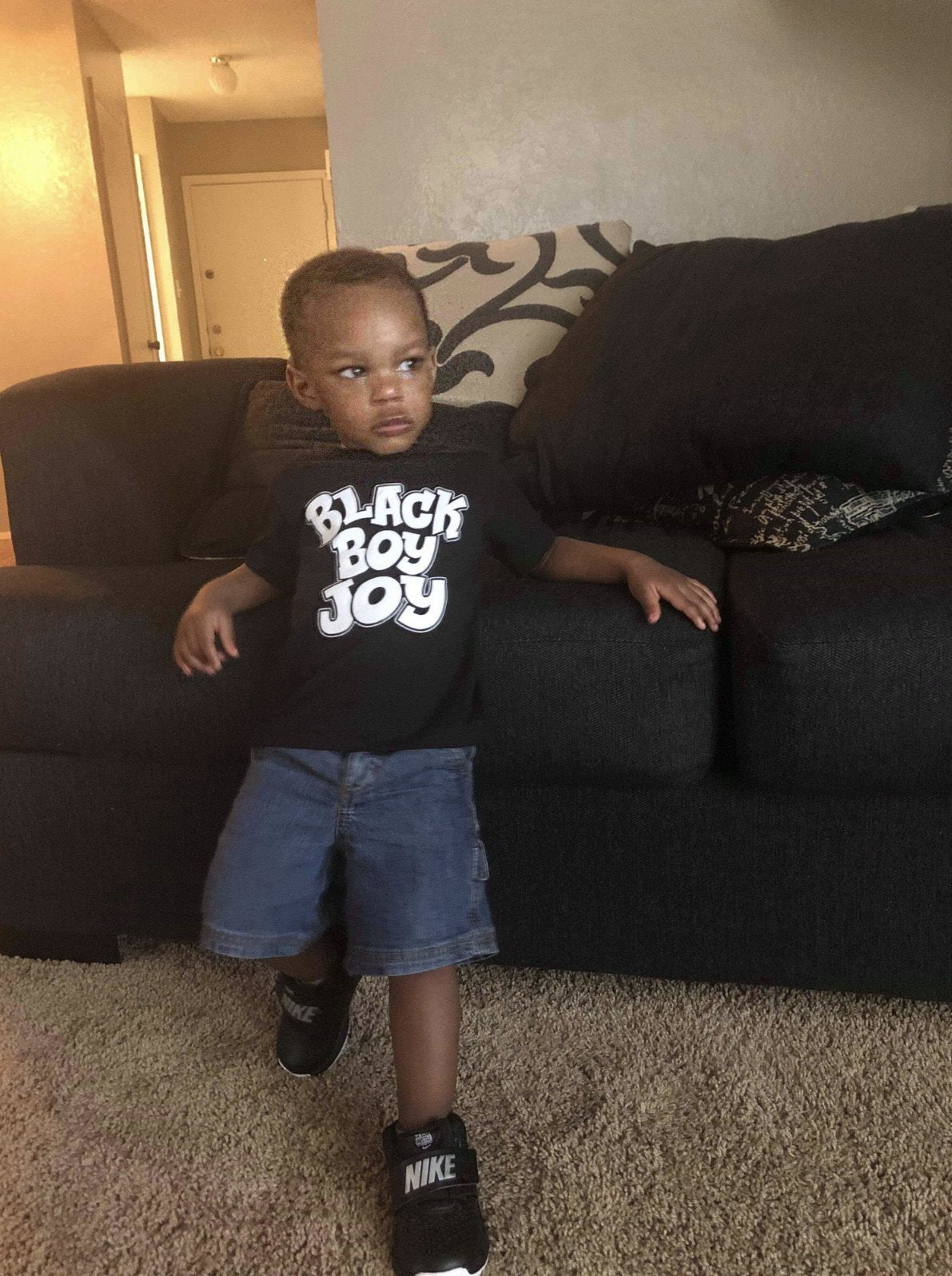 Black Boy Joy Toddler Short Sleeve Tee - Chocolate Ancestor