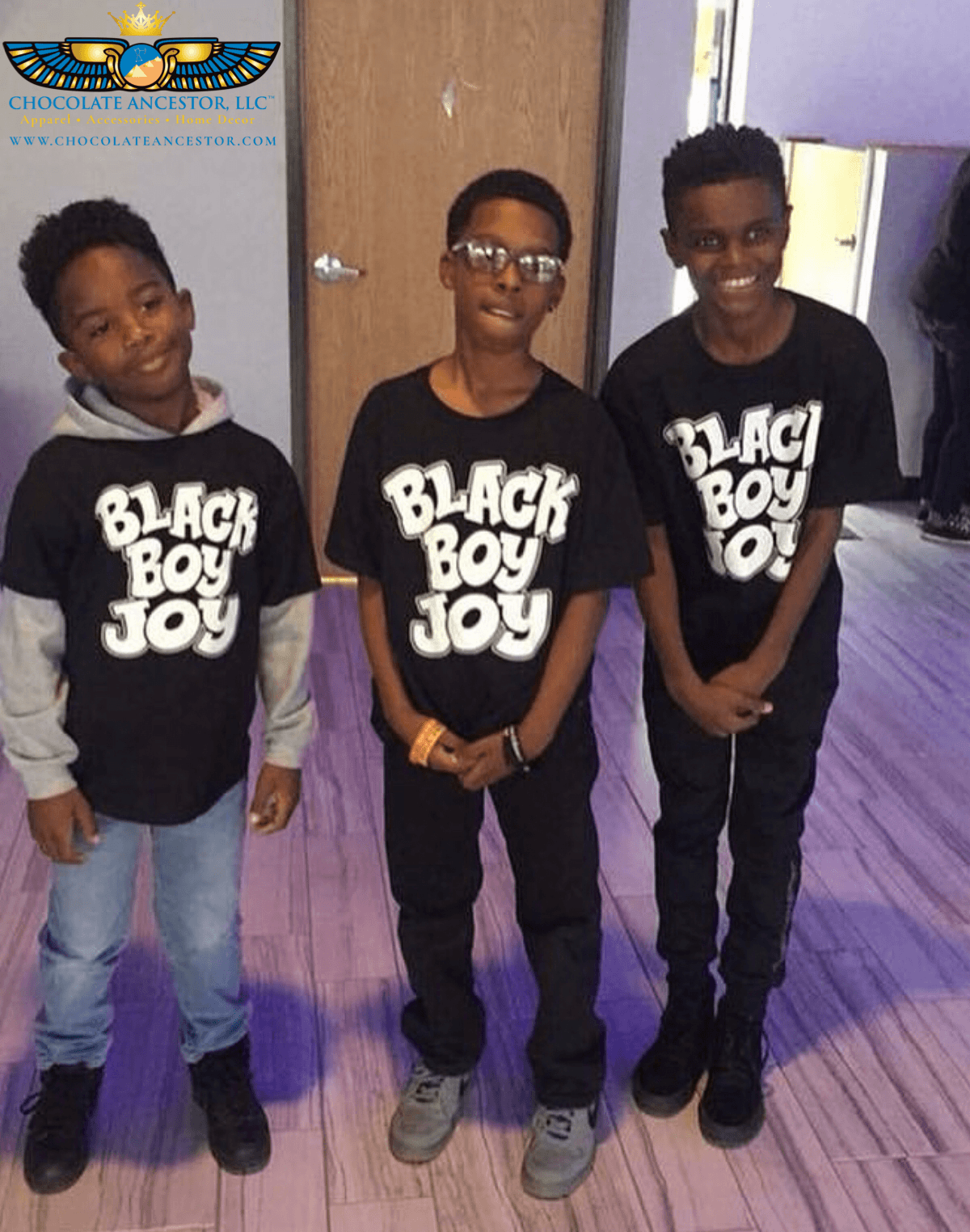 Black Boy Joy Youth Short Sleeve T-Shirt - Chocolate Ancestor