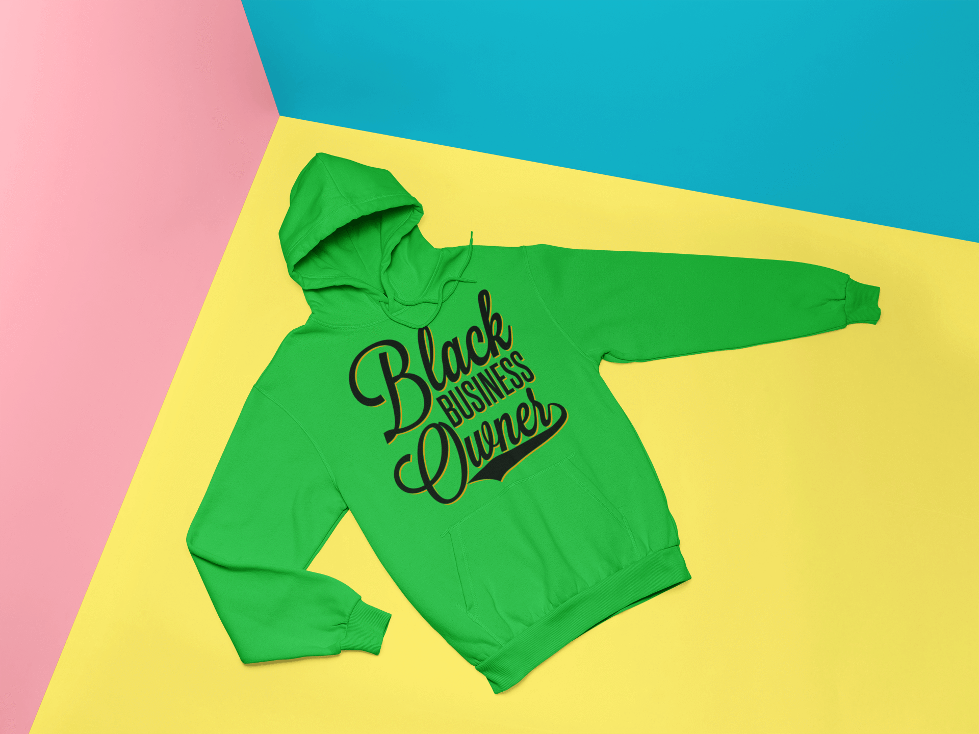 Black Business Owner Cursive (Black) Unisex Hooded Sweatshirt - Chocolate Ancestor