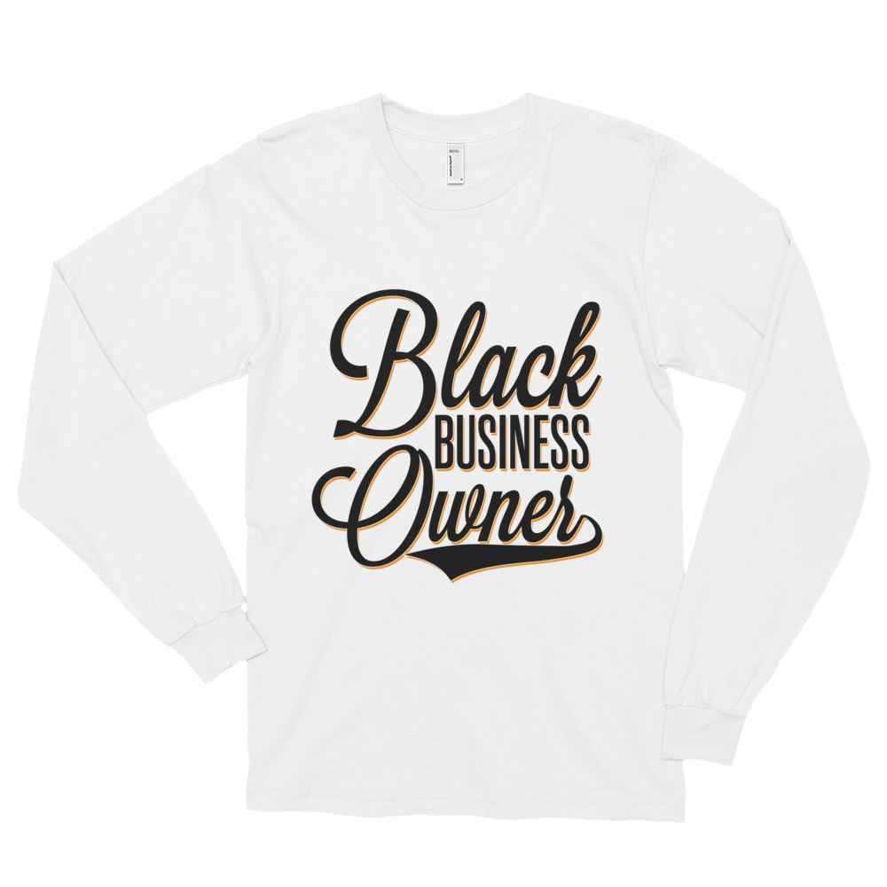 Black Business Owner Cursive Long sleeve t-shirt (unisex) - Chocolate Ancestor
