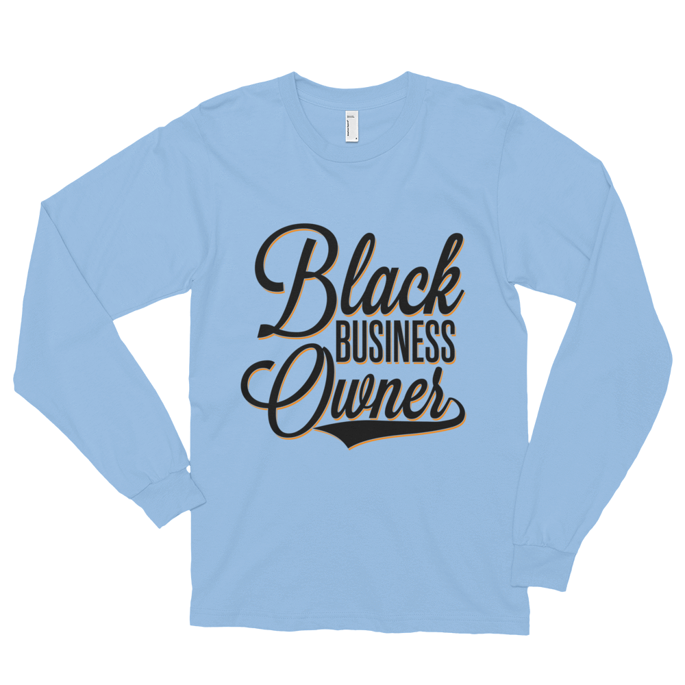 Black Business Owner Cursive Long sleeve t-shirt (unisex) - Chocolate Ancestor