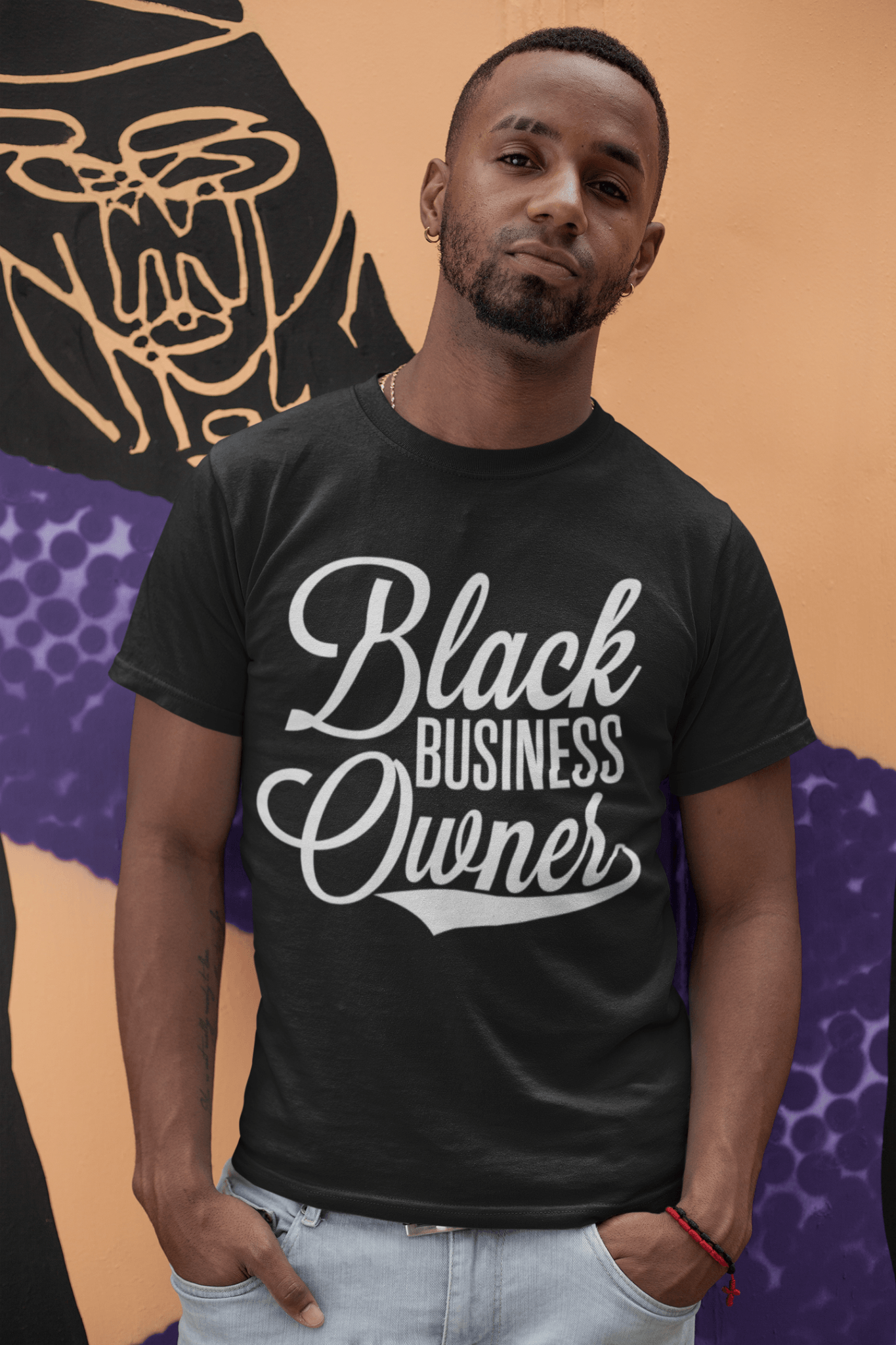 Black Business Owner (Cursive) Short-Sleeve Unisex T-Shirt - Chocolate Ancestor