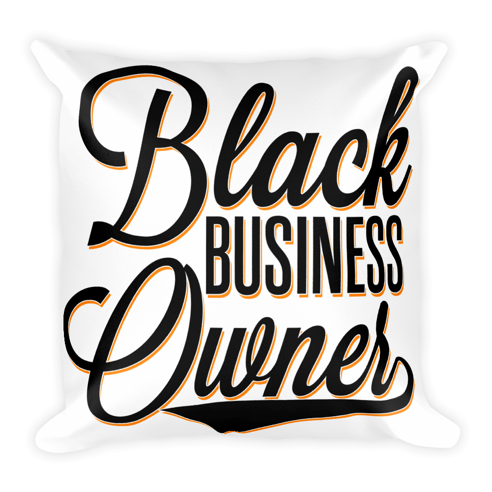 Black Business Owner Cursive Square Pillow - Chocolate Ancestor