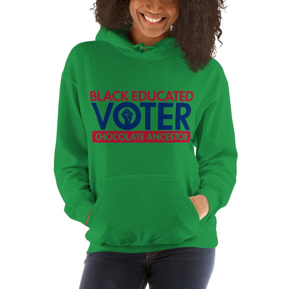 Black Educated Voter Unisex Hooded Sweatshirt - Chocolate Ancestor