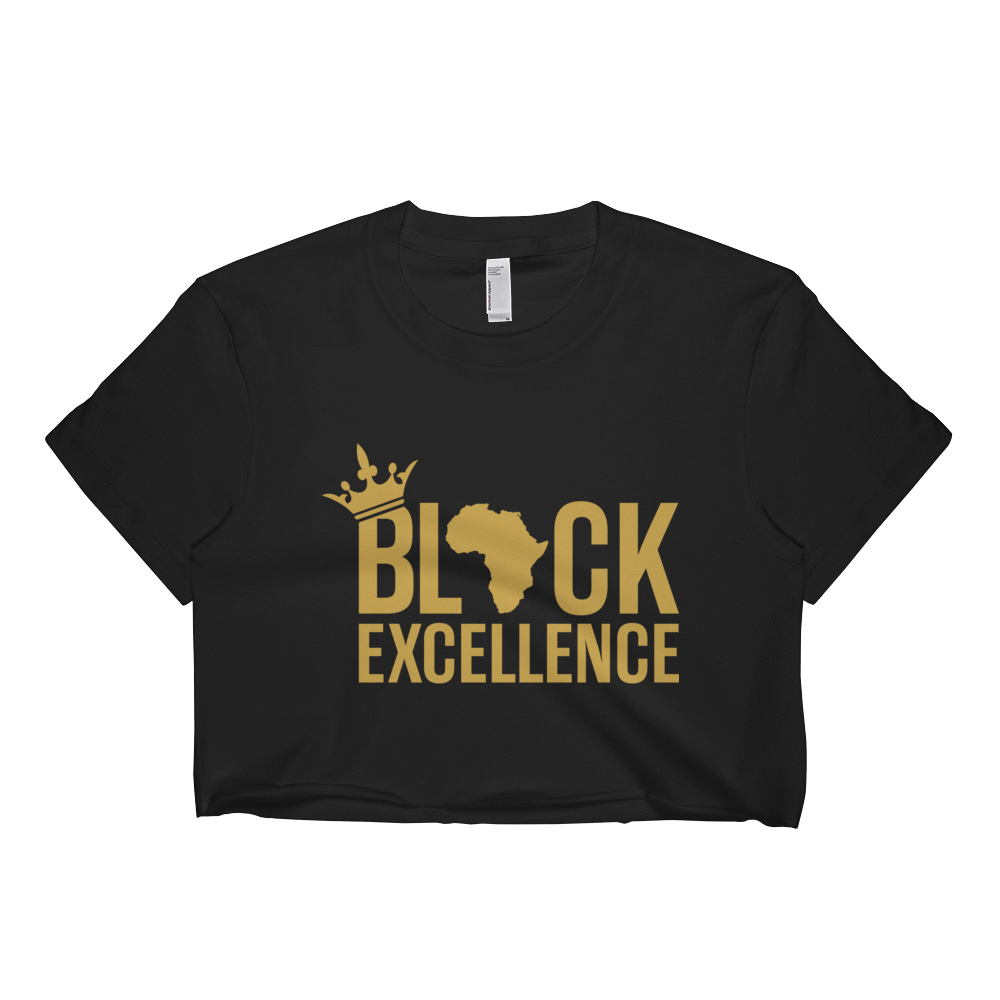 Black Excellence Short sleeve crop top - Chocolate Ancestor