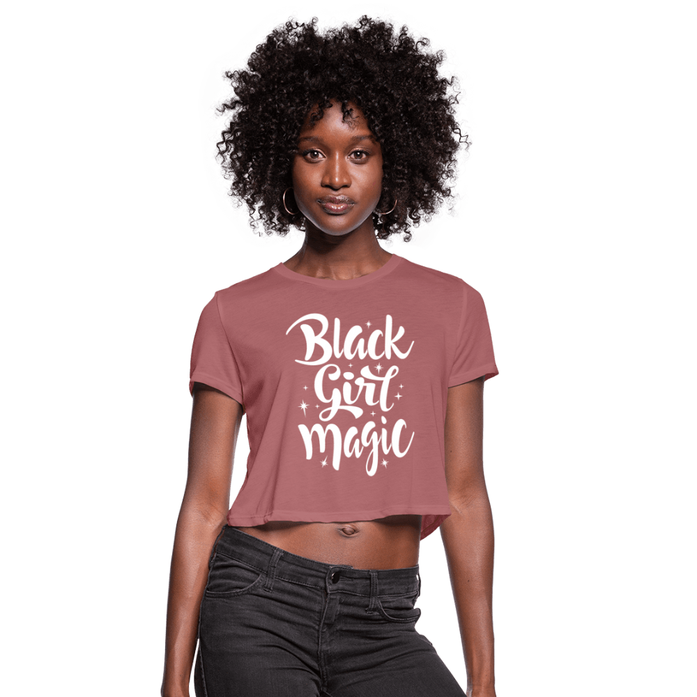 Black Girl Magic Women's Crop Top (Style 2) - Chocolate Ancestor