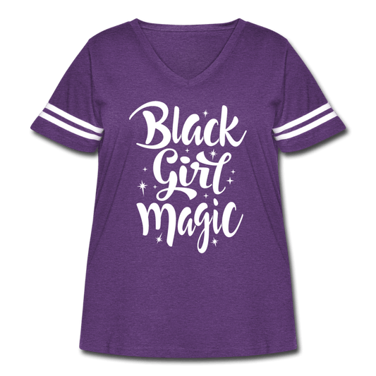Black Girl Magic Women's Curvy Vintage Sport T-Shirt - Chocolate Ancestor