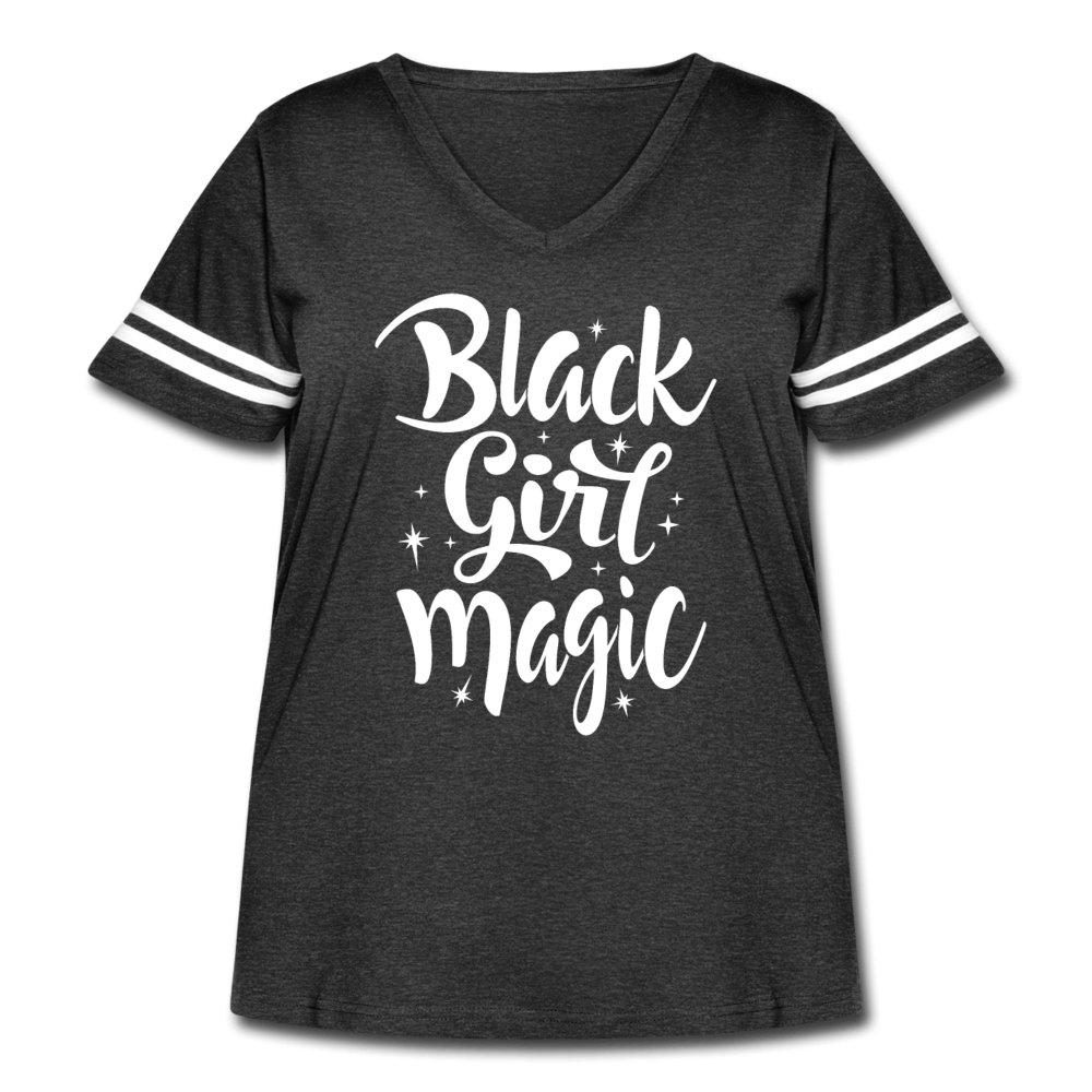 Black Girl Magic Women's Curvy Vintage Sport T-Shirt - Chocolate Ancestor