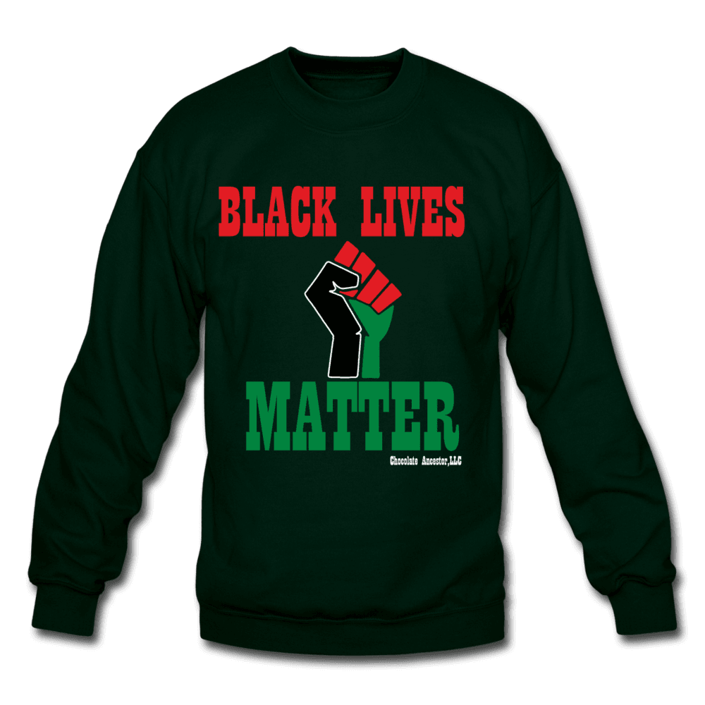 Black Lives Matter Pan African Unisex Crewneck Sweatshirt (Style 2) - Chocolate Ancestor