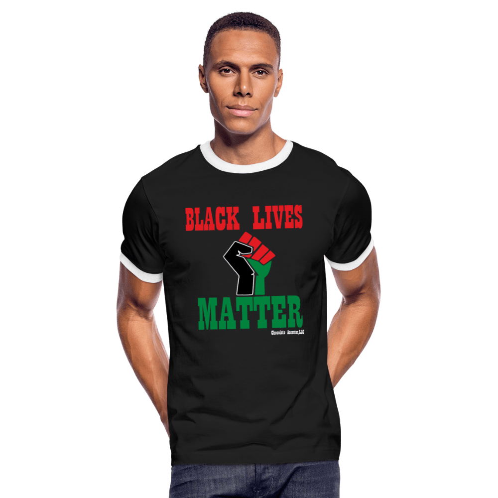 Black Lives Matter Pan African Unisex Ringer T-Shirt - Chocolate Ancestor