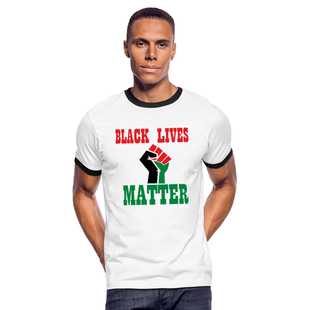 Black Lives Matter Pan African Unisex Ringer T-Shirt - Chocolate Ancestor