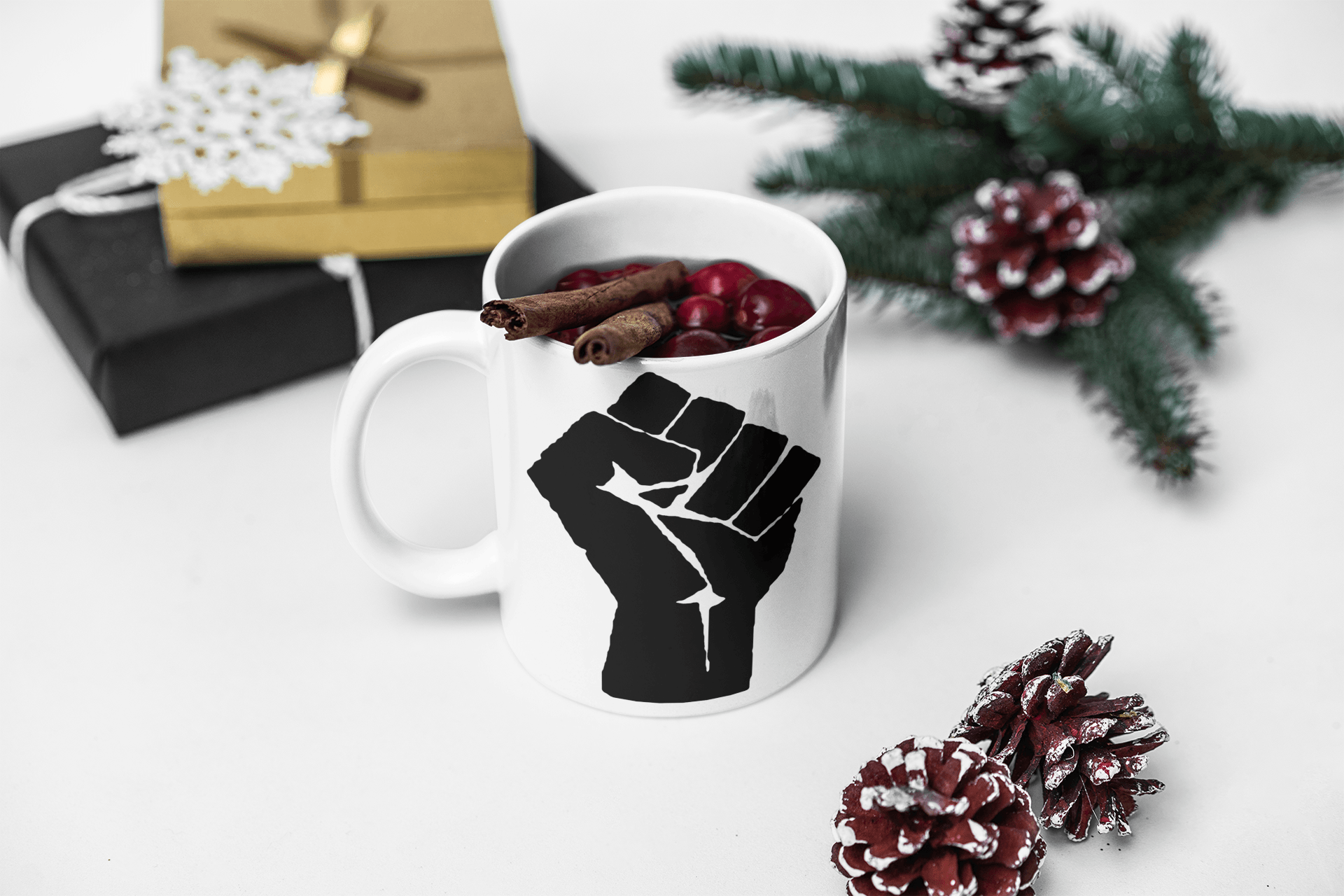 Black Power Fist Mug - Chocolate Ancestor
