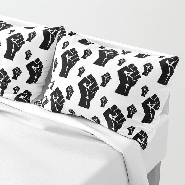 Black Power Fist Pattern Bespoke Pillow Shams - Chocolate Ancestor