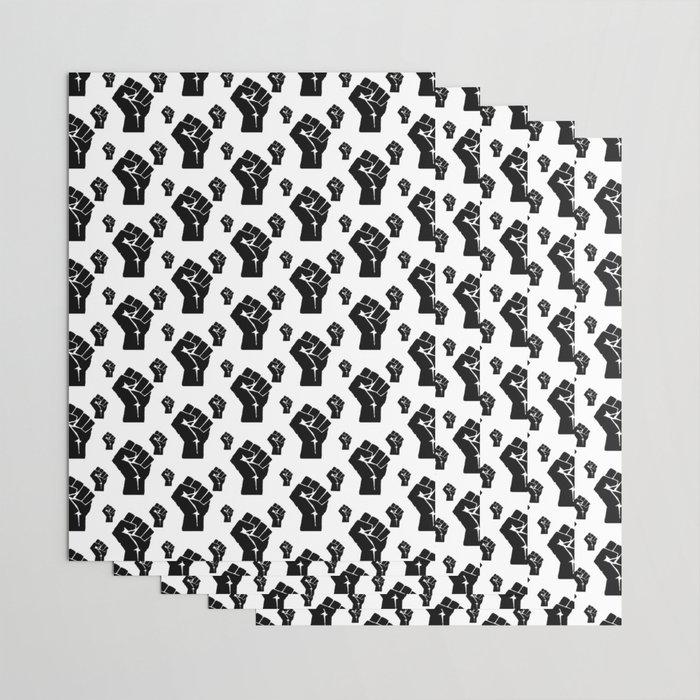 Black Power Fist Pattern Bespoke Premium Wrapping Paper - Chocolate Ancestor