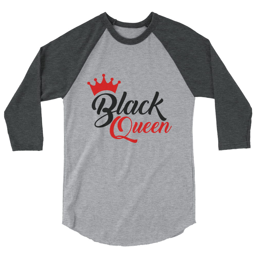 Black Queen 3/4 sleeve raglan t-shirt - Chocolate Ancestor