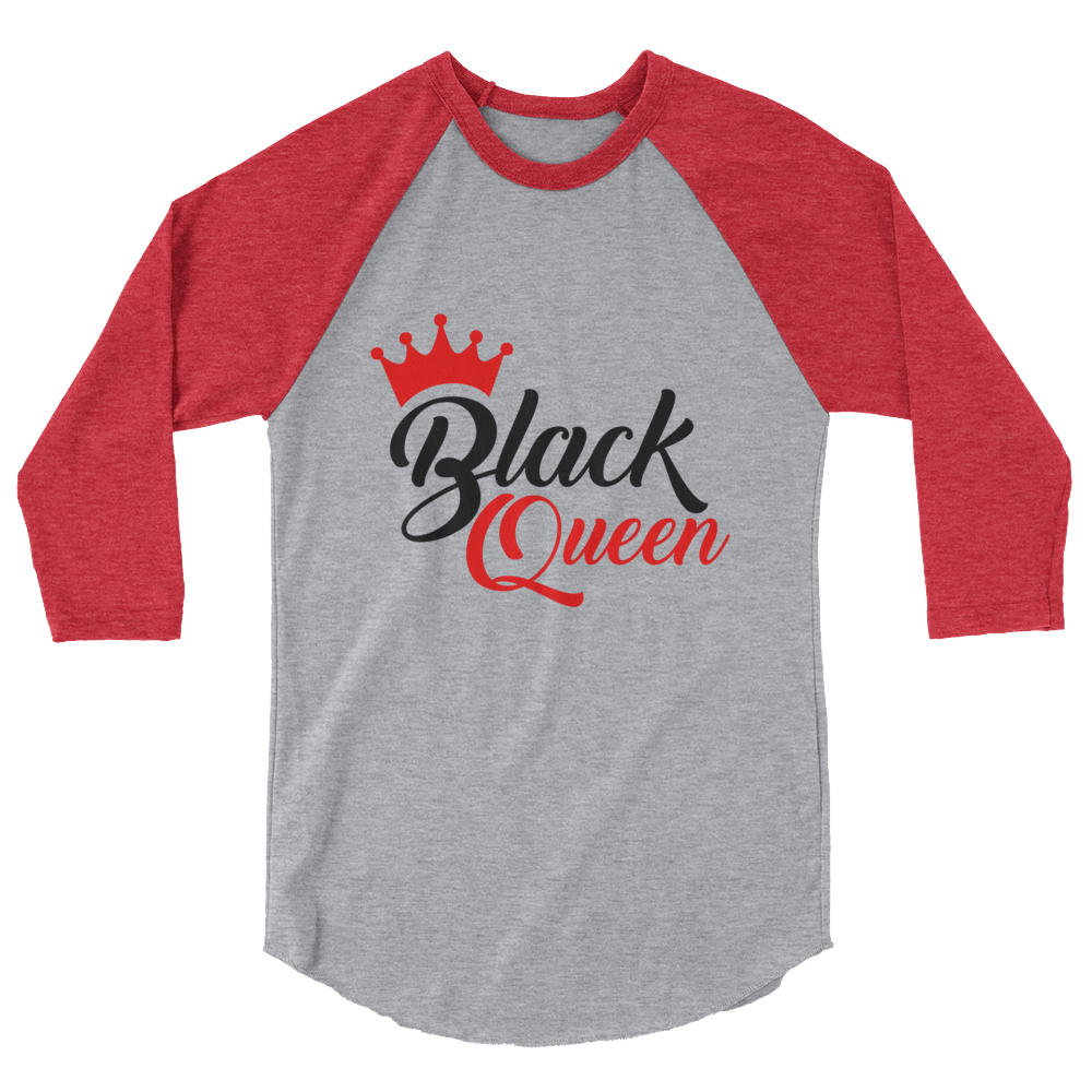 Black Queen 3/4 sleeve raglan t-shirt - Chocolate Ancestor