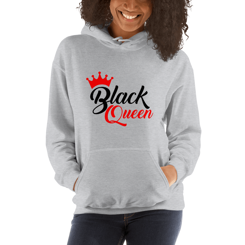 Black Queen Ladies' Hooded Sweatshirt - Chocolate Ancestor